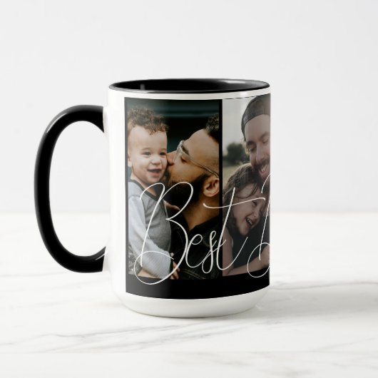 Moderne eenvoudige fotocollage Vaderdag Mok (Links)