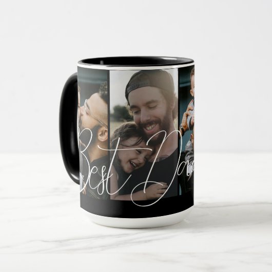 Moderne eenvoudige fotocollage Vaderdag Mok (Voorkant links)