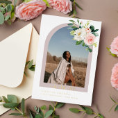 Moderne Eenvoudige fotoconnector Afstuderen Roos G Folie Uitnodiging