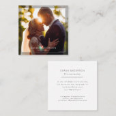 Moderne, eenvoudige fotofotograaf reinigen vierkante visitekaartje (Voorkant / Achterkant)