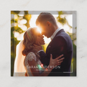 Moderne, eenvoudige fotofotograaf reinigen vierkante visitekaartje