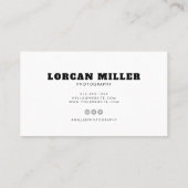 Moderne eenvoudige fotografie minimalistisch Profe Visitekaartje (Achterkant)