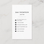 Moderne, eenvoudige fotografie Professional Visitekaartje (Achterkant)