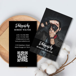 Moderne & Eenvoudige Fotografie QR Code Profession Visitekaartje