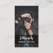 Moderne & eenvoudige fotografie QR Code Profession Visitekaartje (Voorkant)