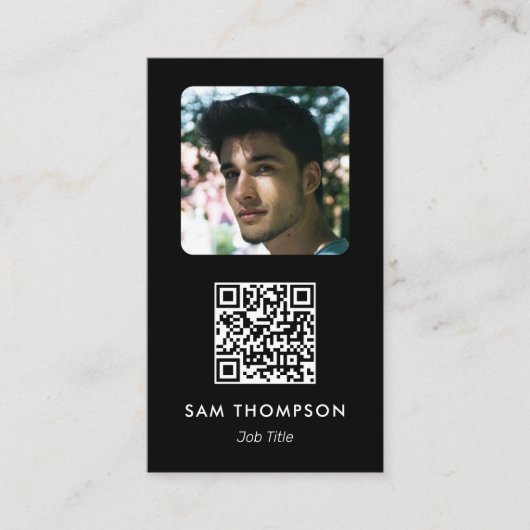 Moderne, eenvoudige fotografie, zwart visitekaartje (Voorkant)