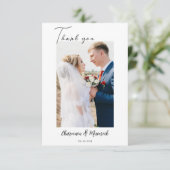 Moderne eenvoudige fotokalligrafie bedankkaart (Staand voorkant)