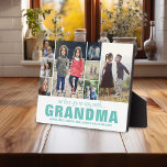 Moderne, eenvoudige fotokleuren, aangepaste kleinm fotoplaat<br><div class="desc">Laat oma weten hoeveel haar kleinkinderen van haar houden met deze schattige moderne fotocollage plaque. Het staat u toe om 8 foto's te uploaden en al tekst wordt gemakkelijk aangepast.</div>