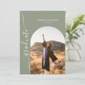 Moderne, eenvoudige foto's Groen Afstuderen Kaart (Staand voorkant)