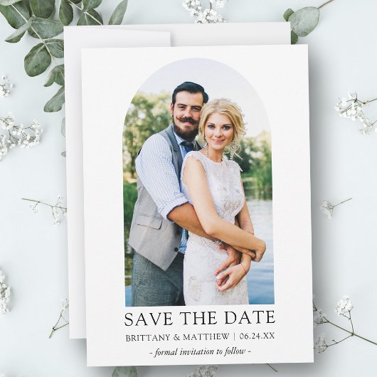 Moderne, eenvoudige foto's met minimalistisch sche save the date