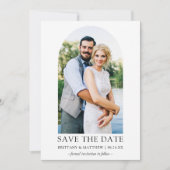 Moderne, eenvoudige foto's met minimalistisch sche save the date (Voorkant)