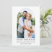 Moderne, eenvoudige foto's met minimalistisch sche save the date (Staand voorkant)