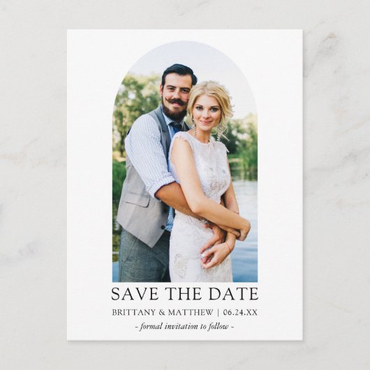 Moderne, eenvoudige foto's opslaan Datum Briefkaart (Voorkant)