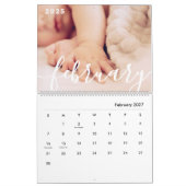 Moderne eenvoudige foto's van afspeelbare Script-s Kalender (Feb 2027)
