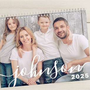 Moderne eenvoudige foto's van afspeelbare Script-s Kalender