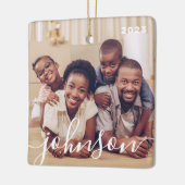 Moderne eenvoudige foto's van afspeelbare Script-s Keramisch Ornament (Links)