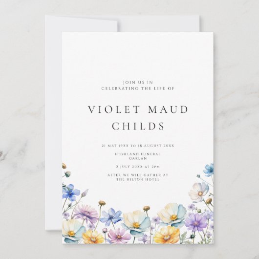 Moderne eenvoudige fotoviering van het leven begra kaart (Voorkant)