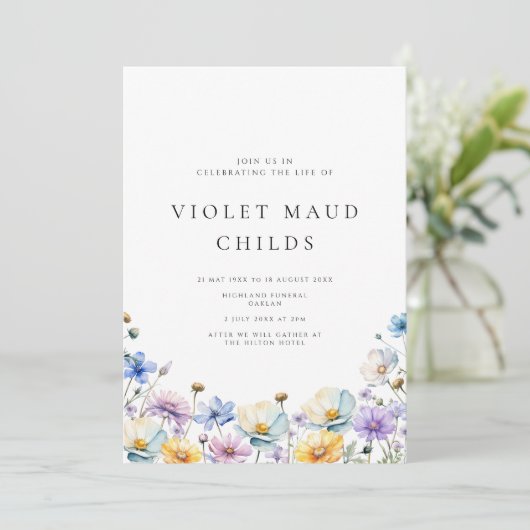 Moderne eenvoudige fotoviering van het leven begra kaart (Staand voorkant)