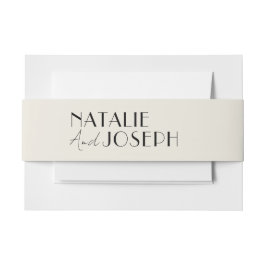 Moderne eenvoudige Franse unieke grillige bruiloft Uitnodigingen Wikkel