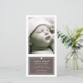 Moderne Eenvoudige Geboorteaankondiging Baby Meisj Aankondiging (Staand voorkant)