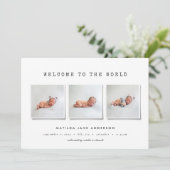 Moderne eenvoudige geboorteaankondiging met meerde feestdagenkaart (Staand voorkant)