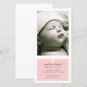 Moderne Eenvoudige Geboorteaankondiging Roze Baby  Aankondiging (Voorkant / Achterkant)