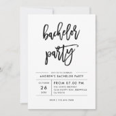 Moderne Eenvoudige Geborstelde Script Jongensavond Kaart (Voorkant)