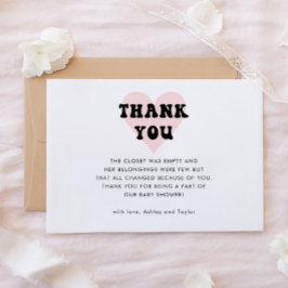 Moderne Eenvoudige Gecombineerde Baby Shower Bedankkaart
