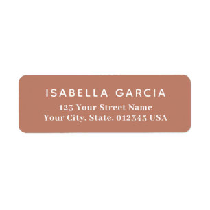 Moderne Eenvoudige Gedempte Terracotta Retouradres Etiket