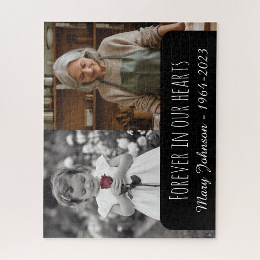 Moderne Eenvoudige Gedenkfoto Jigsaw Puzzel (Verticaal)