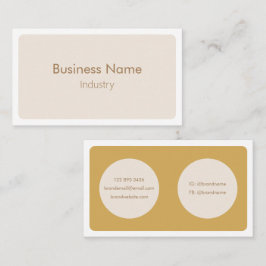 Moderne eenvoudige gele crème minimalistisch horiz visitekaartje