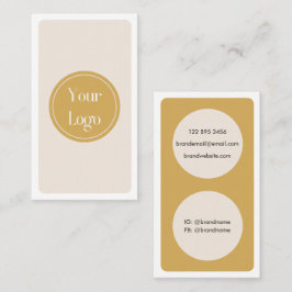 Moderne eenvoudige gele crème minimalistisch visitekaartje