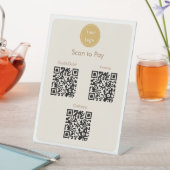 Moderne eenvoudige gele crème scan om QR-codes te  Reclamebord Met Voetstuk (Insitu)