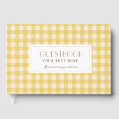Moderne Eenvoudige gele geruite geblokte feest Gastenboek (Voorkant)