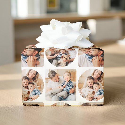 Moderne Eenvoudige Geometrische Vier Foto Sjabloon Cadeaupapier
