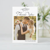 moderne eenvoudige Gepersonaliseerd bruiloft - Har Bedankkaart (Staand voorkant)