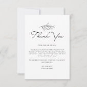 moderne eenvoudige Gepersonaliseerd bruiloft - Har Bedankkaart (Achterkant)