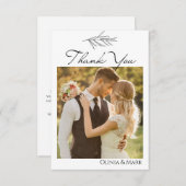 moderne eenvoudige Gepersonaliseerd bruiloft - Har Bedankkaart (Voorkant / Achterkant)