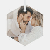Moderne Eenvoudige Gepersonaliseerde Aangepaste Ko Glas Ornament (Voorkant)