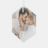 Moderne Eenvoudige Gepersonaliseerde Aangepaste Ko Glas Ornament (Voorkant links)