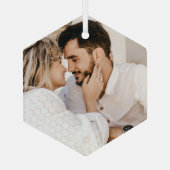 Moderne Eenvoudige Gepersonaliseerde Aangepaste Ko Glas Ornament (Achterkant)