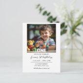 Moderne Eenvoudige Gepersonaliseerde Foto Verjaard Briefkaart (Staand voorkant)