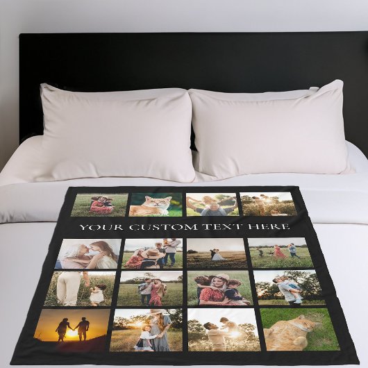 Moderne eenvoudige gepersonaliseerde fotocollage fleece deken