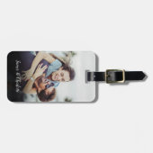 Moderne Eenvoudige Gepersonaliseerde Koppel Foto Bagagelabel (Voorkant horizontaal)