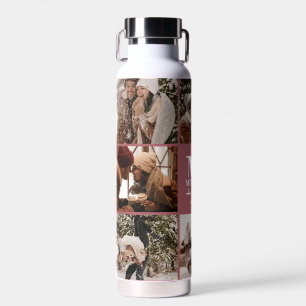 Moderne Eenvoudige Gepersonaliseerde Monogram Foto Waterfles
