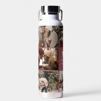 Moderne Eenvoudige Gepersonaliseerde Monogram Foto Waterfles