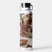 Moderne Eenvoudige Gepersonaliseerde Monogram Foto Waterfles (Achterkant)