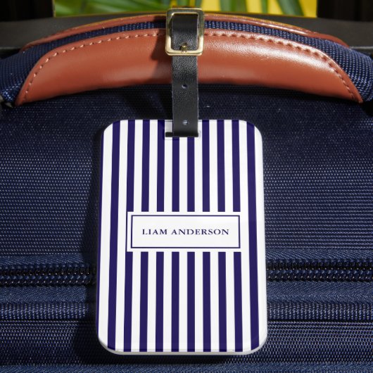 Moderne Eenvoudige Gepersonaliseerde Verticale Ges Bagagelabel (Voorkant Insitu 2)