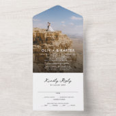 Moderne eenvoudige gewaagde romantische foto bruil all in one uitnodiging (Binnen)