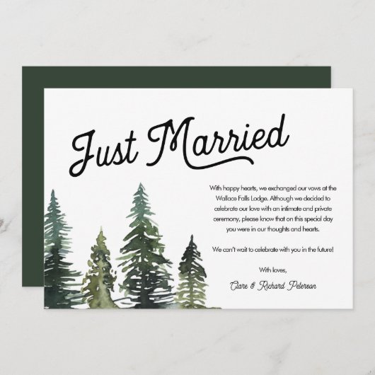 Moderne eenvoudige, gewoon gehuwde aankondiging va (Voorkant / Achterkant)